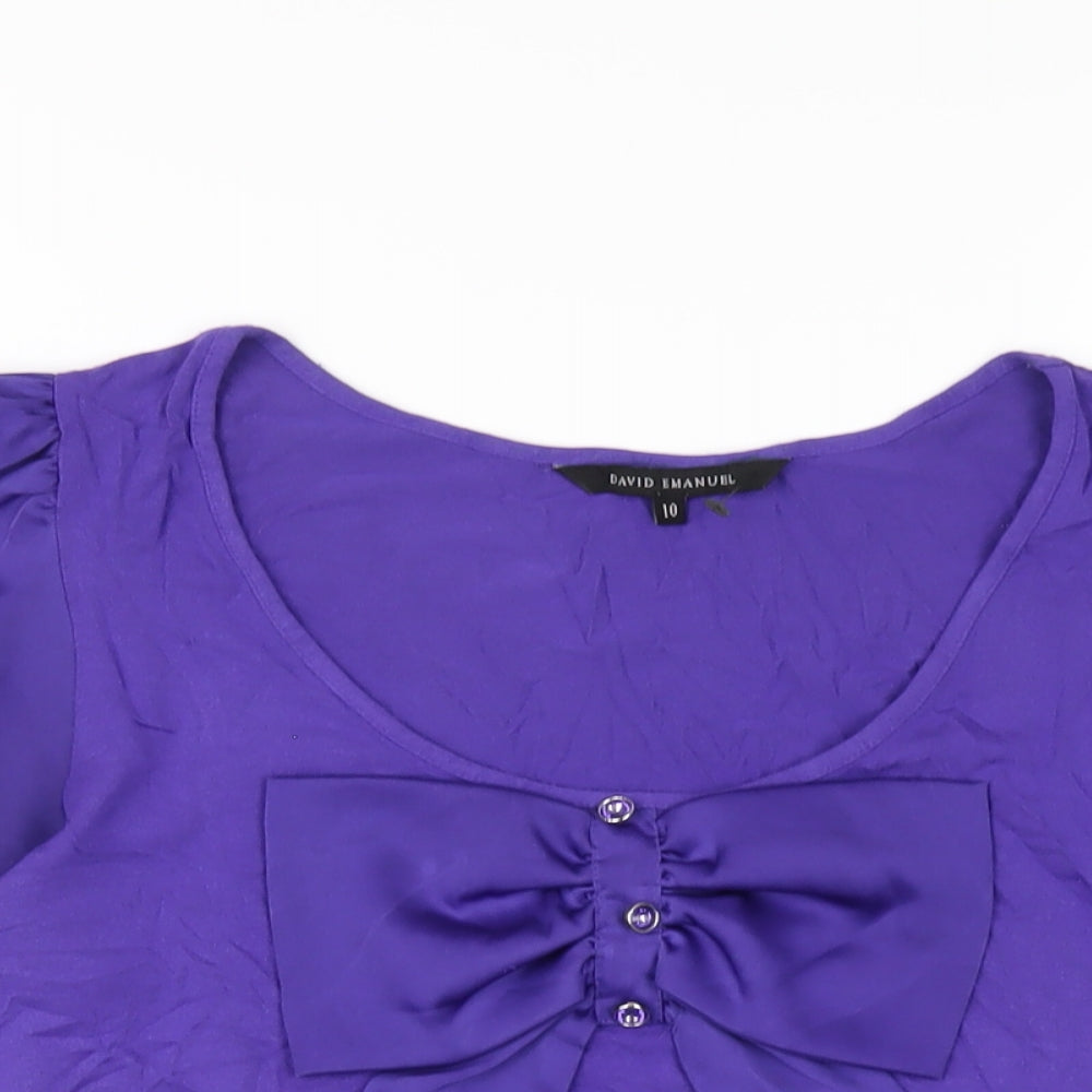 Womens UK Size 10 David Emanuel Purple Basic T-Shirt
