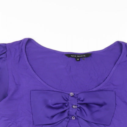 Womens UK Size 10 David Emanuel Purple Basic T-Shirt