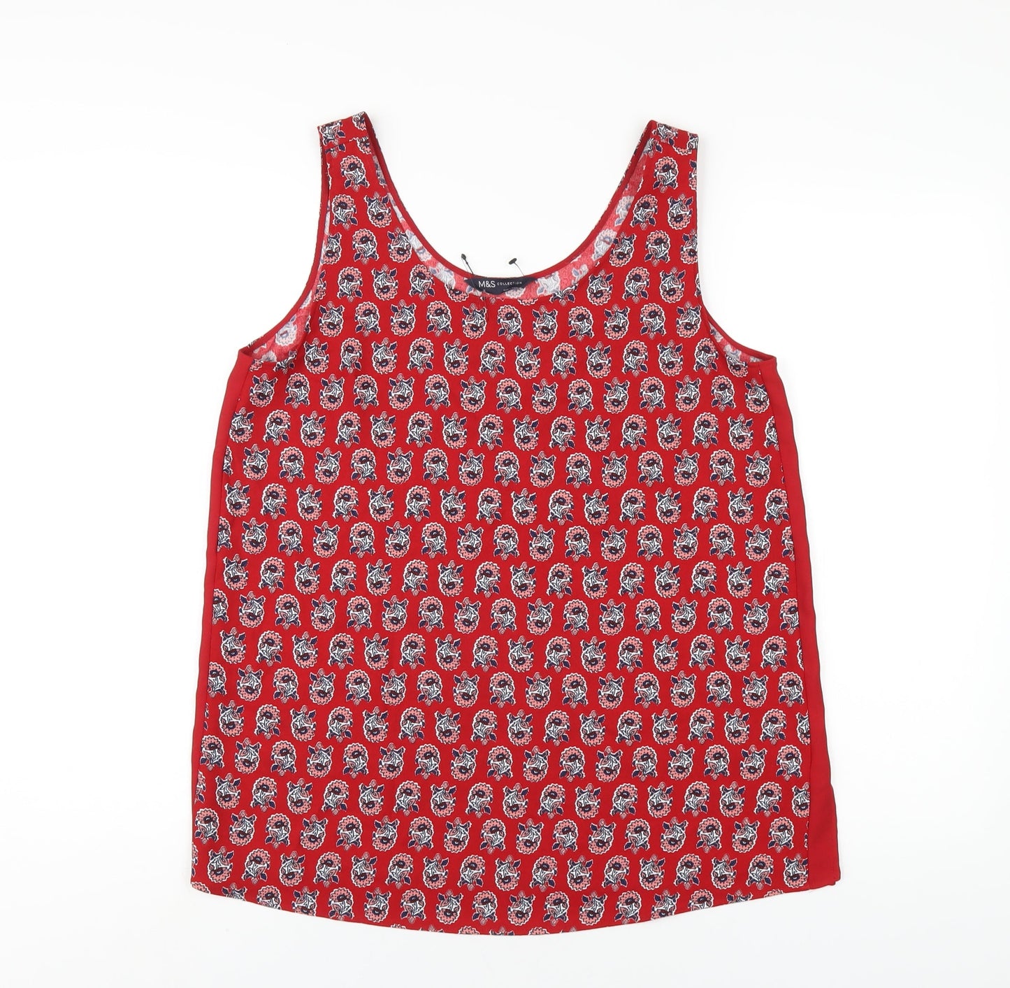 Womens UK Size 12 Marks and Spencer Red Basic Tank