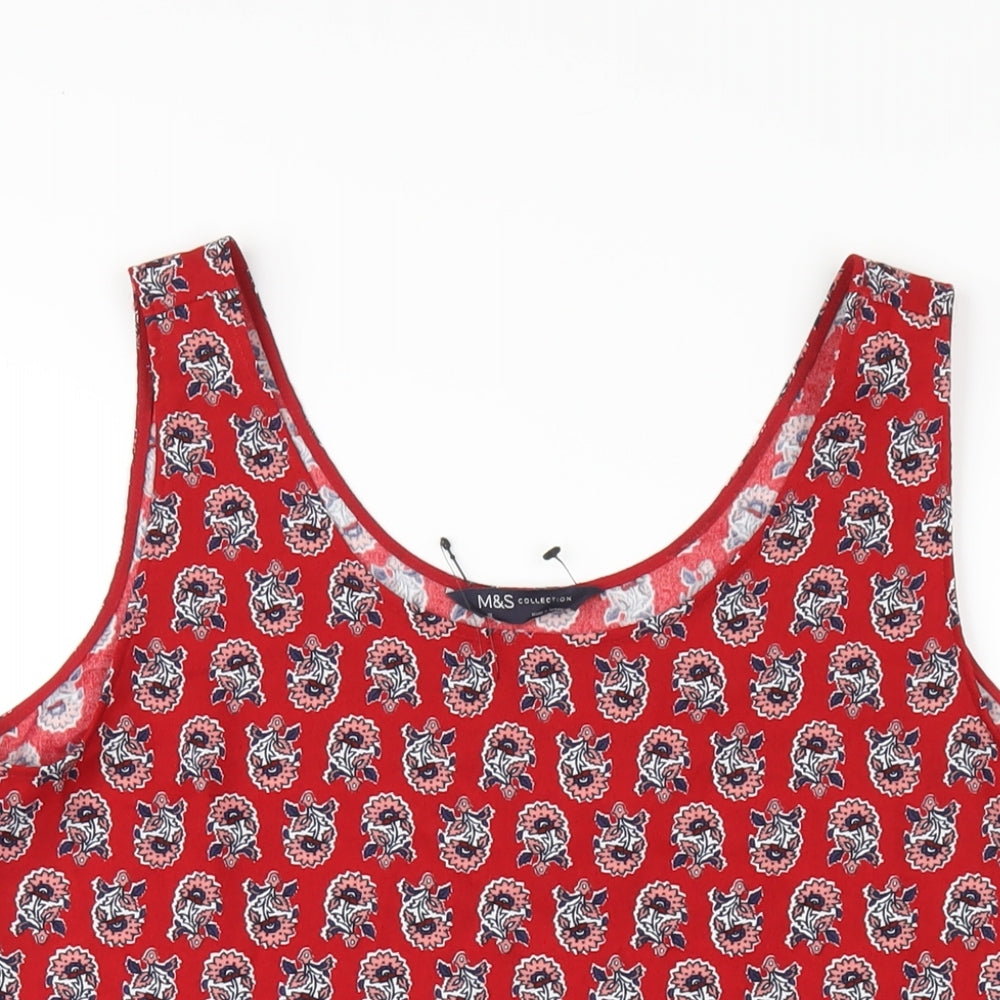 Womens UK Size 12 Marks and Spencer Red Basic Tank