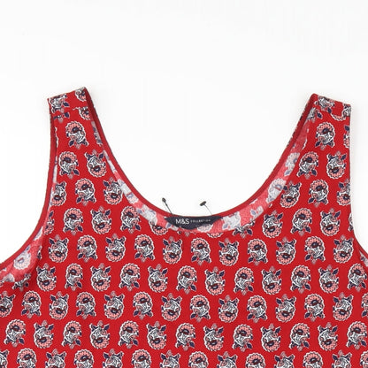 Womens UK Size 12 Marks and Spencer Red Basic Tank