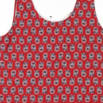 Womens UK Size 12 Marks and Spencer Red Basic Tank