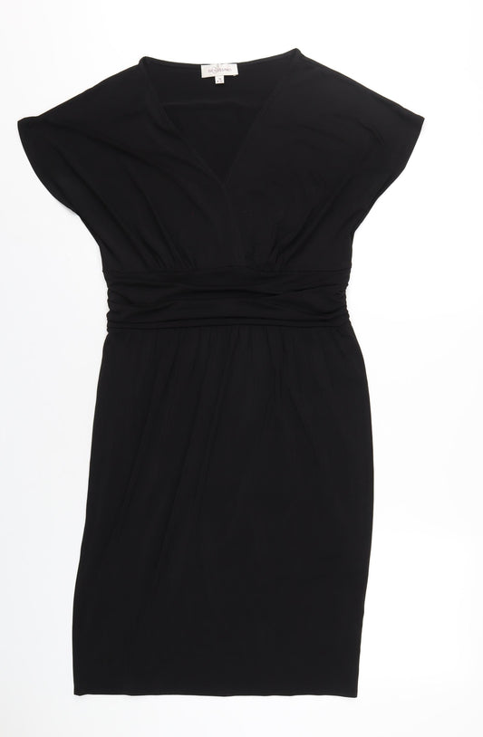 Bravissimo Womens Black Polyester Bodycon Size 14 V-Neck Pullover