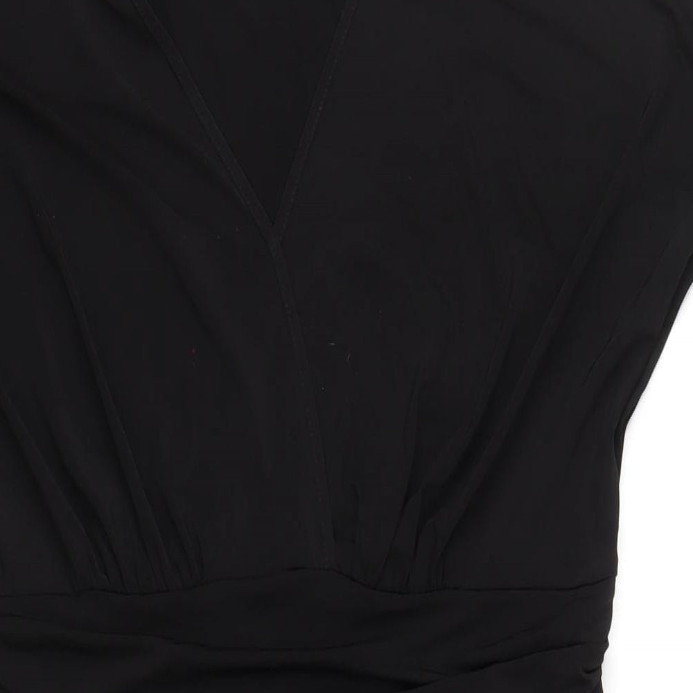 Bravissimo Womens Black Polyester Bodycon Size 14 V-Neck Pullover