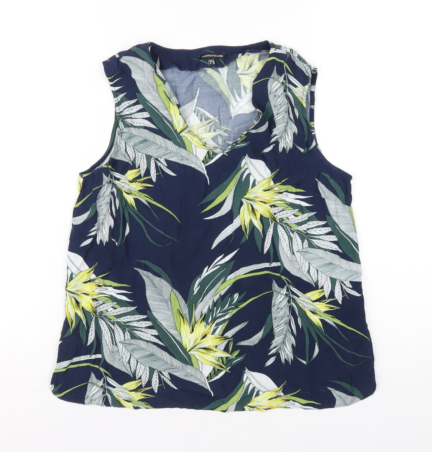 Womens UK Size 12 Warehouse Blue Basic Tank