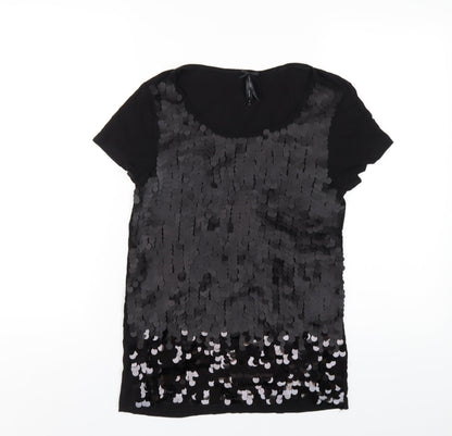 Womens UK Size 10 NEXT Black Basic T-Shirt