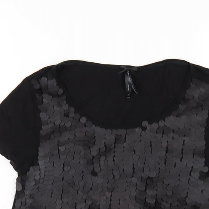 Womens UK Size 10 NEXT Black Basic T-Shirt