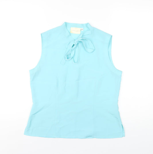 Lakeland Womens Blue Polyester Basic Blouse Size 12 Round Neck