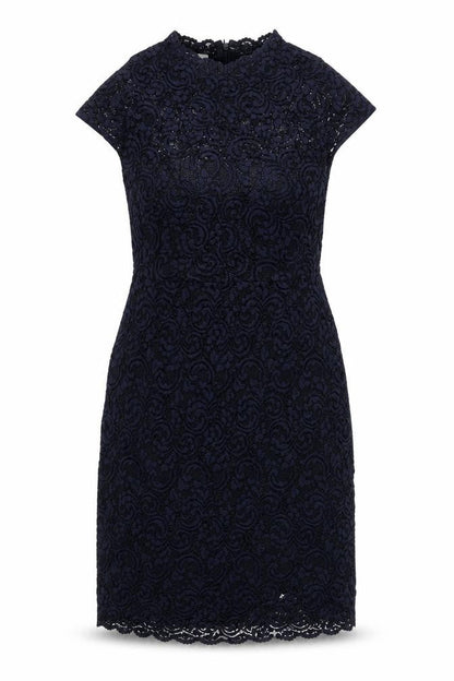 Phase Eight Womens Blue Polyamide A-Line Size 12 Round Neck Zip