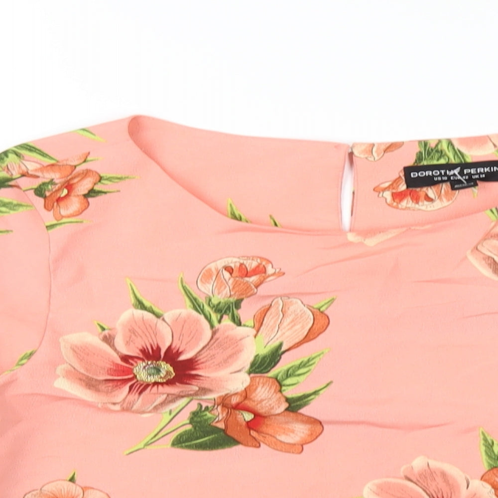 Womens UK Size 14 Dorothy Perkins Pink Basic T-Shirt