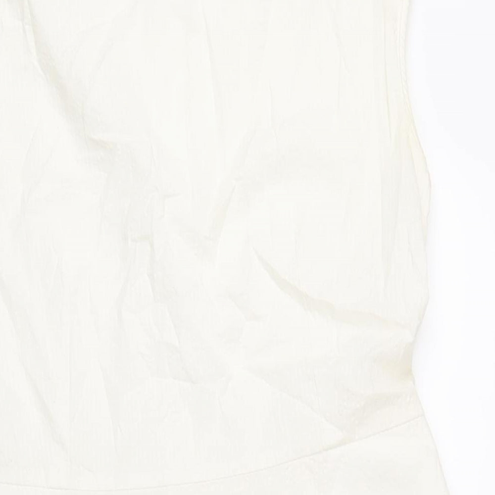 Uniqlo Womens Ivory Cotton A-Line Size M Round Neck Zip