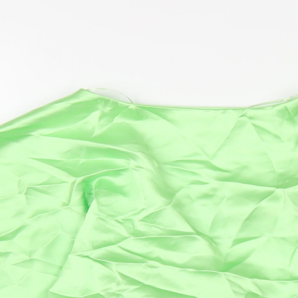 Womens UK Size M Zara Green Cropped T-Shirt