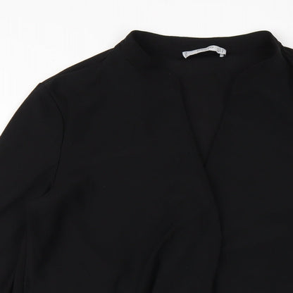 Mango Womens Black Polyester A-Line Size M V-Neck Pullover