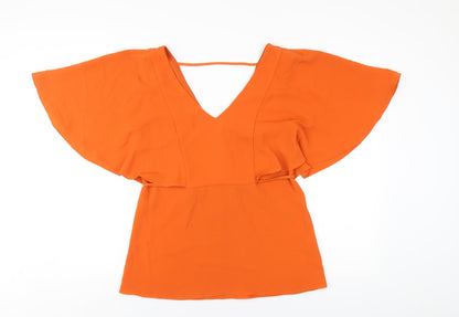 Womens UK Size 8 Julien Macdonald Orange Basic Blouse