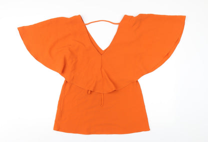 Womens UK Size 8 Julien Macdonald Orange Basic Blouse