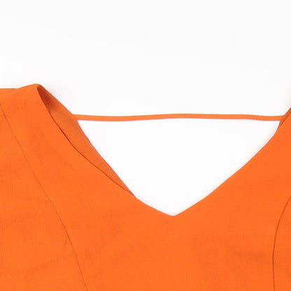 Womens UK Size 8 Julien Macdonald Orange Basic Blouse