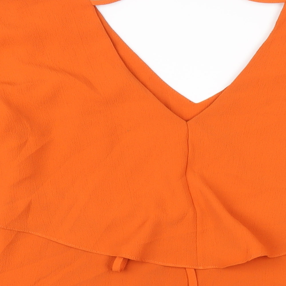 Womens UK Size 8 Julien Macdonald Orange Basic Blouse