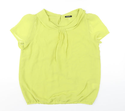 Roman Womens Green Polyester Basic T-Shirt Size 14 Round Neck