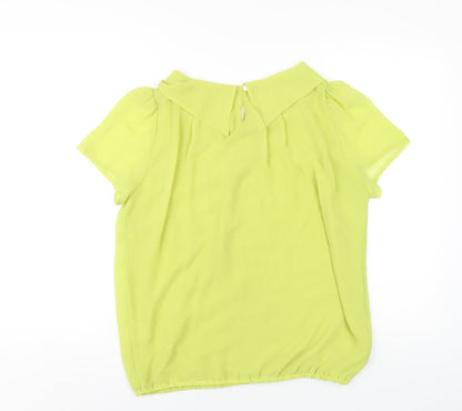 Roman Womens Green Polyester Basic T-Shirt Size 14 Round Neck