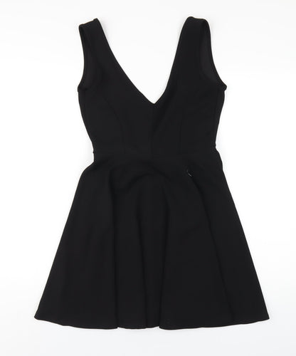 Boohoo Womens Black Polyester A-Line Size 8 Scoop Neck Pullover