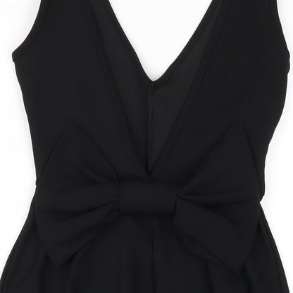 Boohoo Womens Black Polyester A-Line Size 8 Scoop Neck Pullover