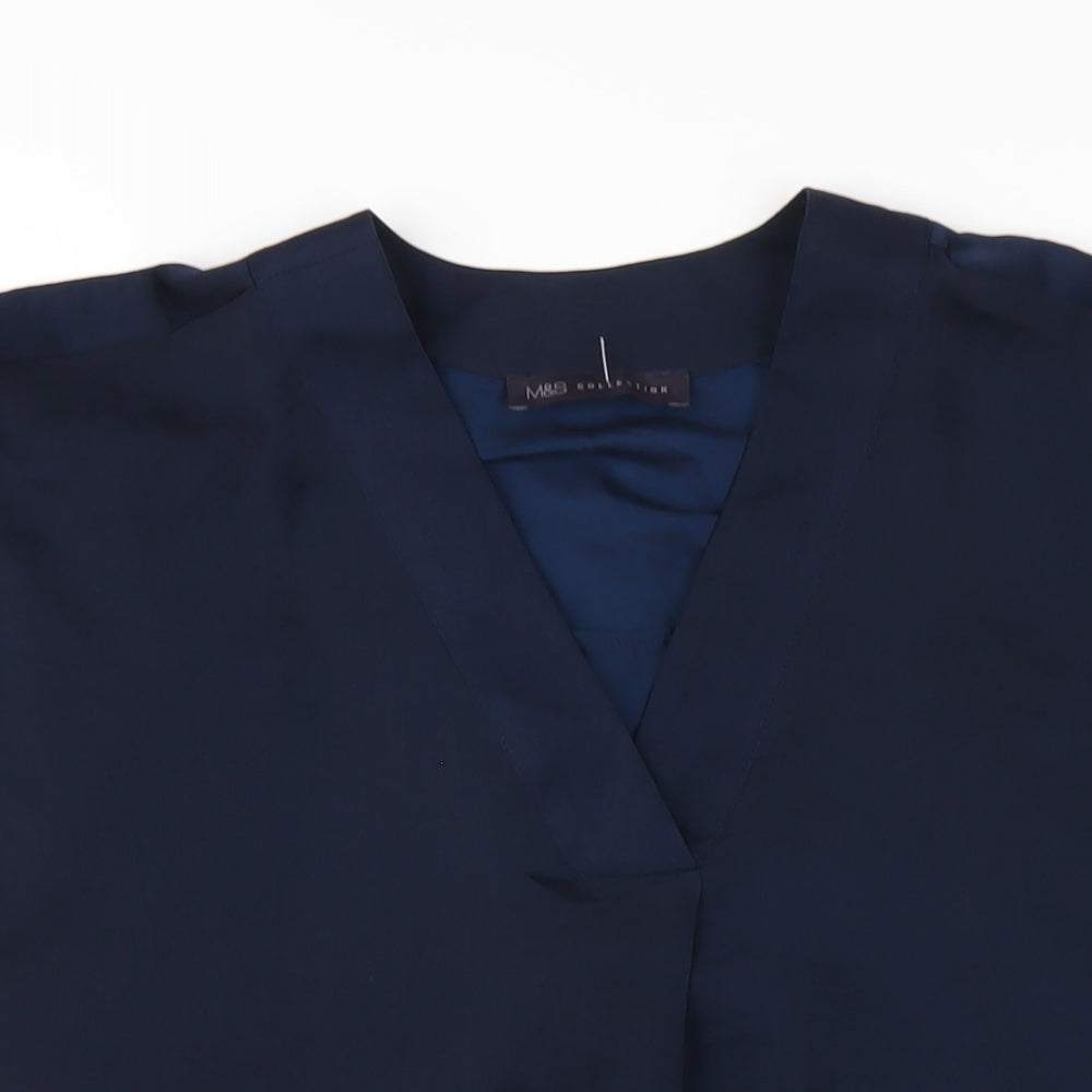 Womens UK Size 6 Marks and Spencer Blue Basic Blouse