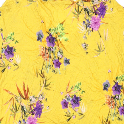 Womens UK Size S Zara Yellow Basic T-Shirt