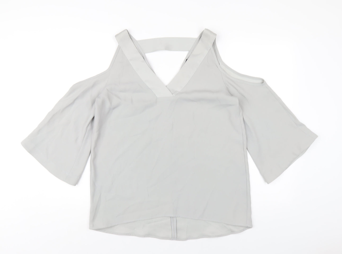 Womens UK Size 10 River Island Grey Basic T-Shirt