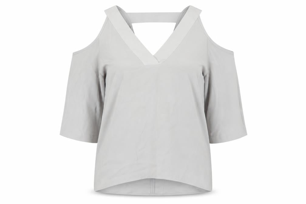 Womens UK Size 10 River Island Grey Basic T-Shirt