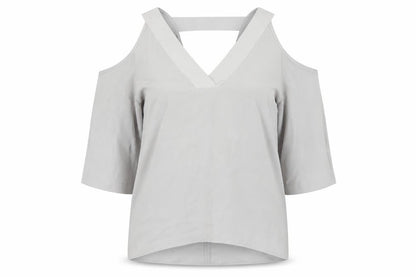 Womens UK Size 10 River Island Grey Basic T-Shirt