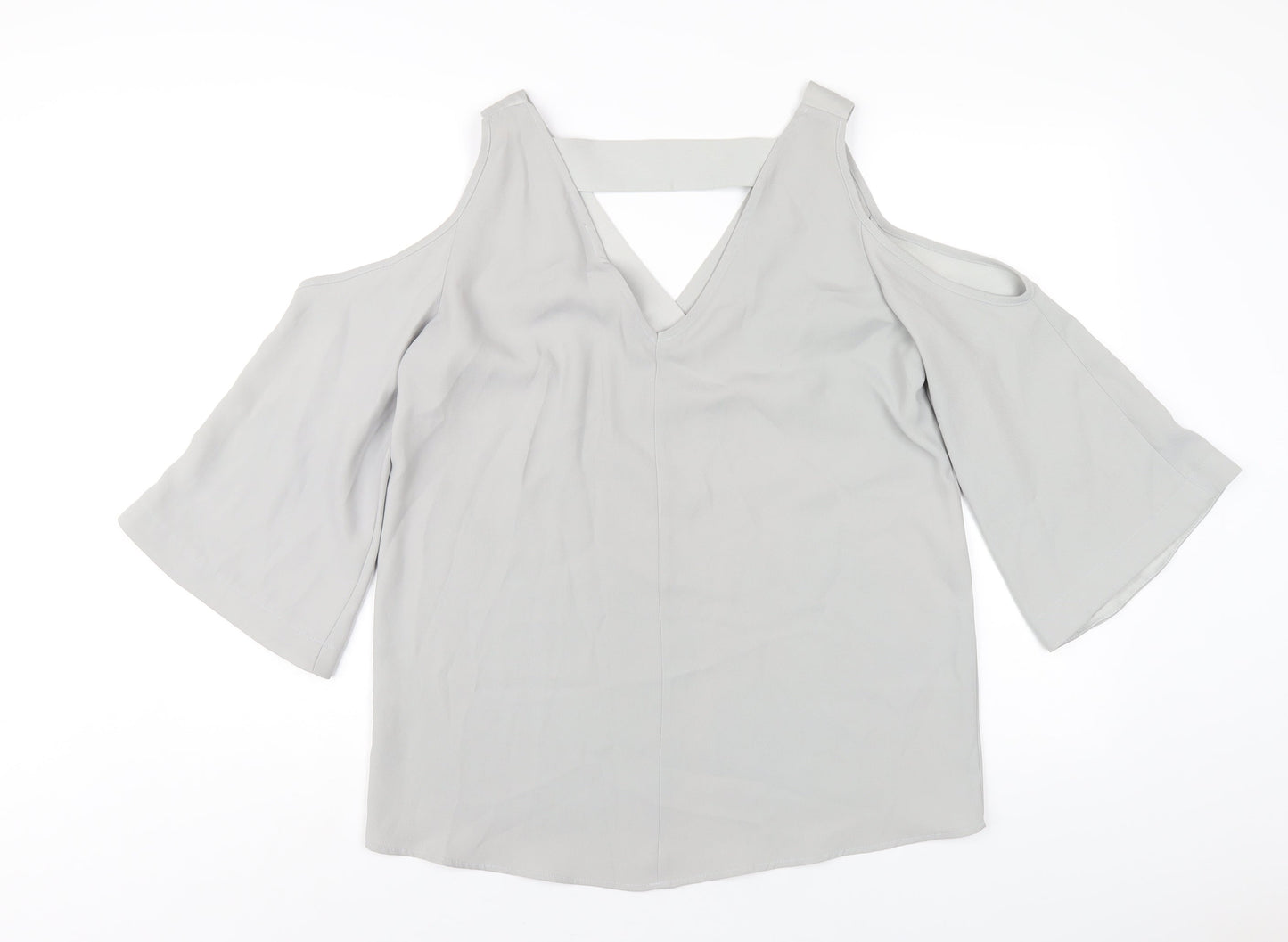Womens UK Size 10 River Island Grey Basic T-Shirt
