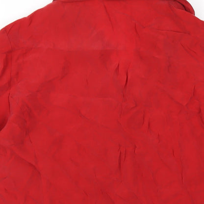Womens UK Size 16 Marks and Spencer Red Basic Button-Up