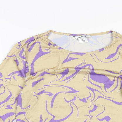 Womens UK Size S Monki Beige Basic T-Shirt