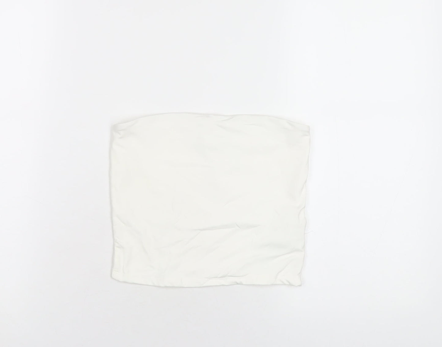 Womens UK Size S Bershka White Basic T-Shirt
