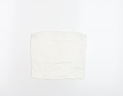 Womens UK Size S Bershka White Basic T-Shirt