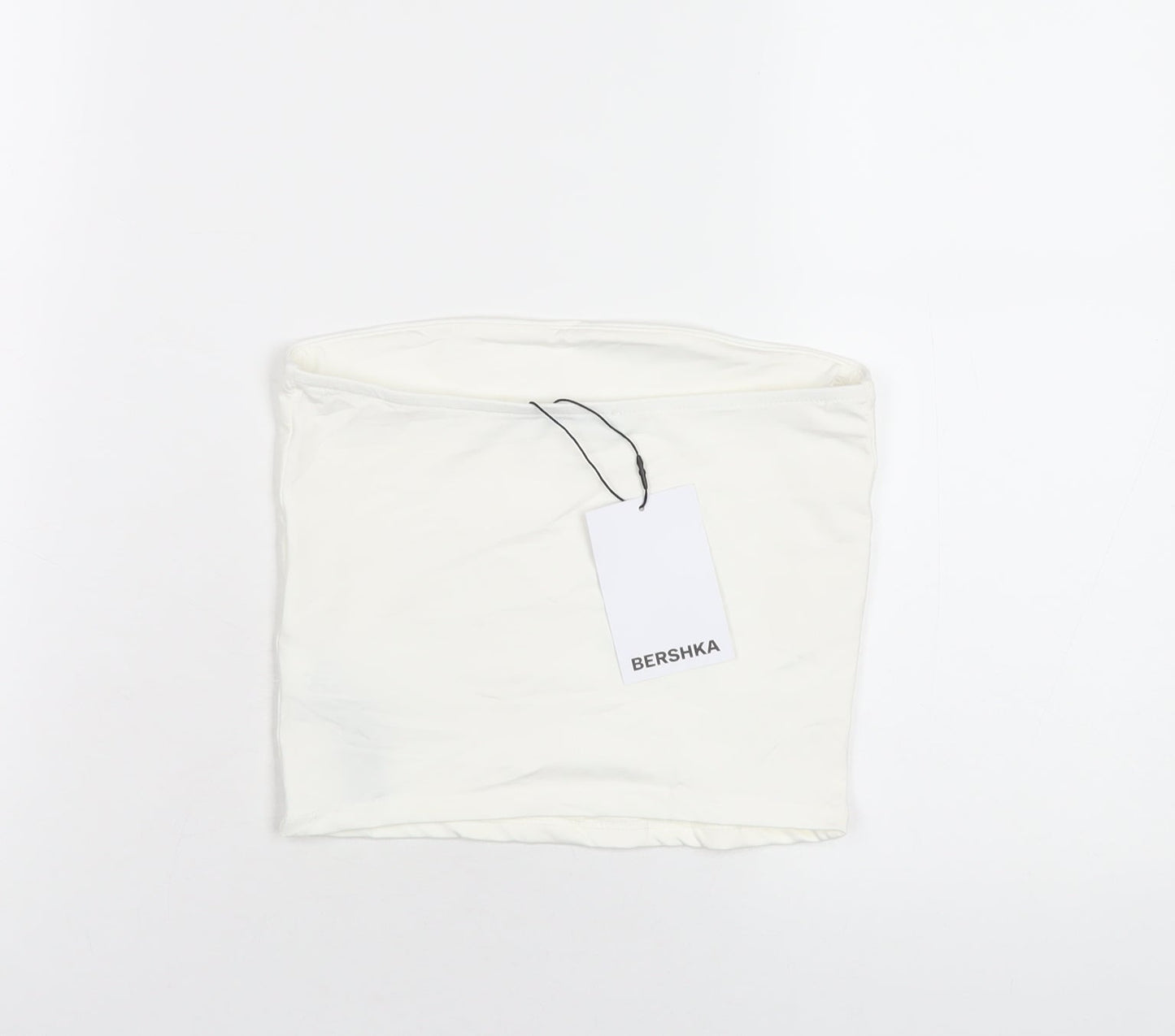 Womens UK Size S Bershka White Basic T-Shirt
