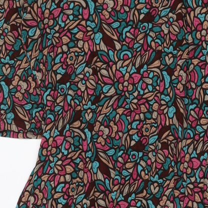 Kaliko Womens Multicoloured Geometric Viscose Wrap Dress Size 16 V-Neck Tie