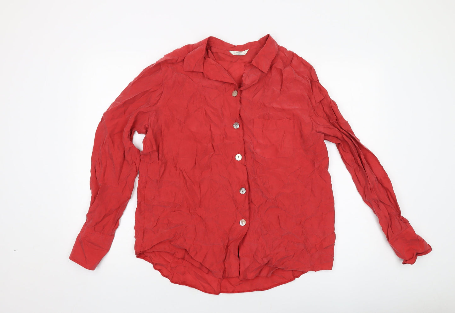 Womens UK Size 14 Marks and Spencer Red Basic Blouse