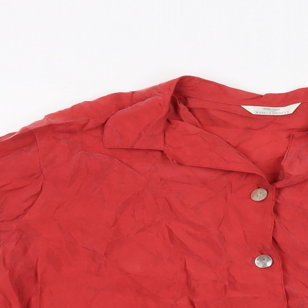 Womens UK Size 14 Marks and Spencer Red Basic Blouse