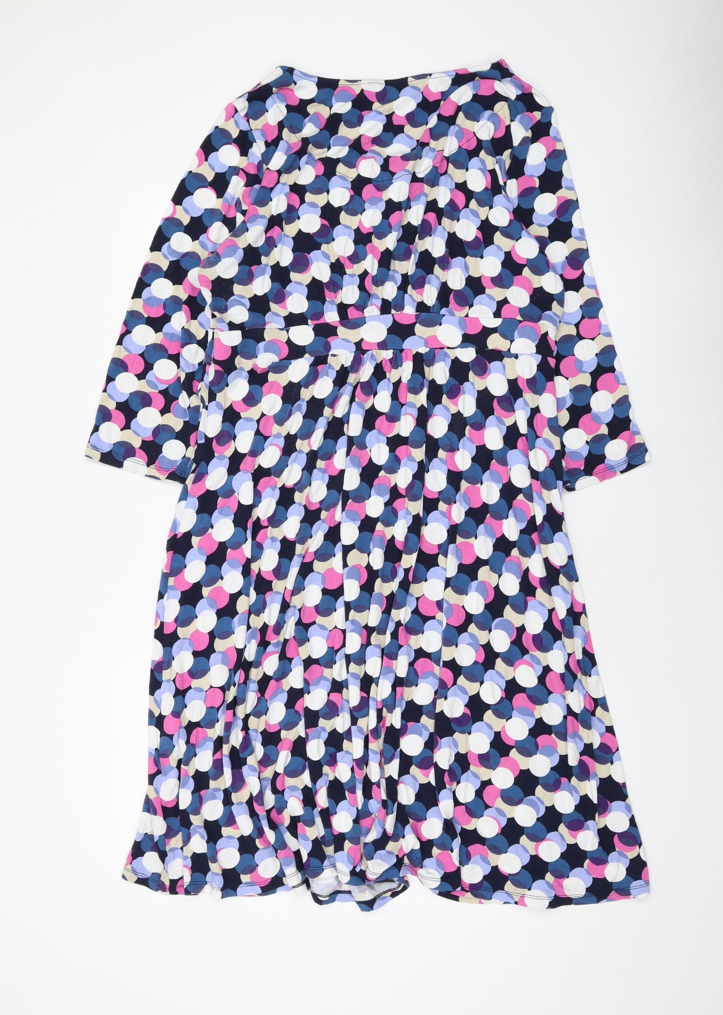 Maine Womens Multicoloured Geometric Viscose A-Line Size 18 Scoop Neck Pullover