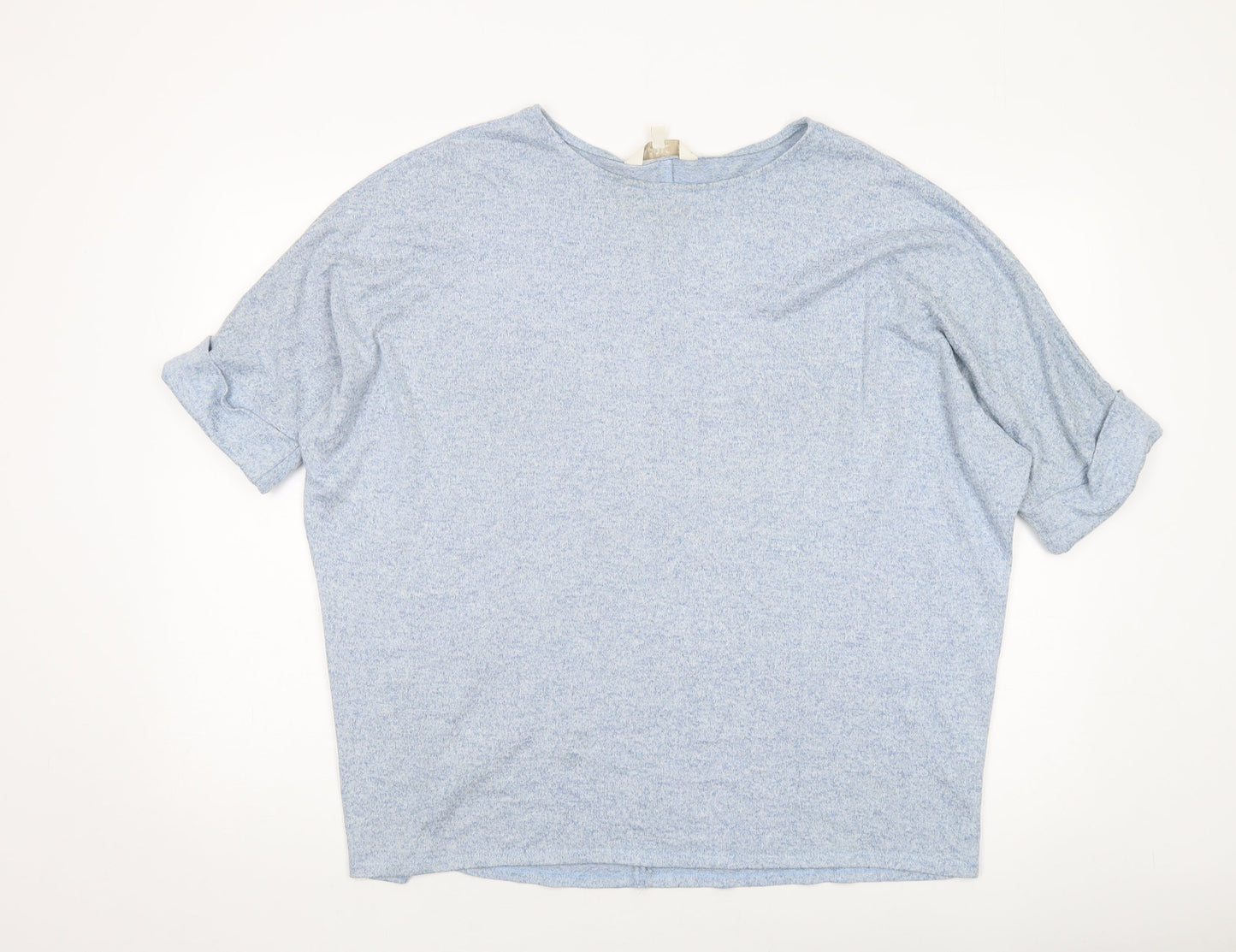 Womens UK Size 12 Apricot Blue Basic Blouse
