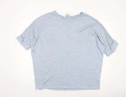 Womens UK Size 12 Apricot Blue Basic Blouse