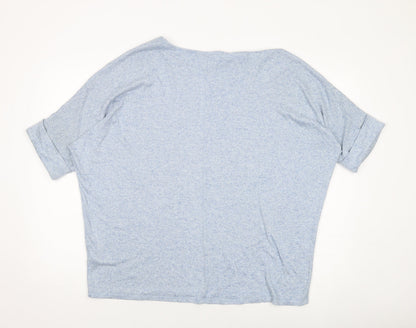 Womens UK Size 12 Apricot Blue Basic Blouse