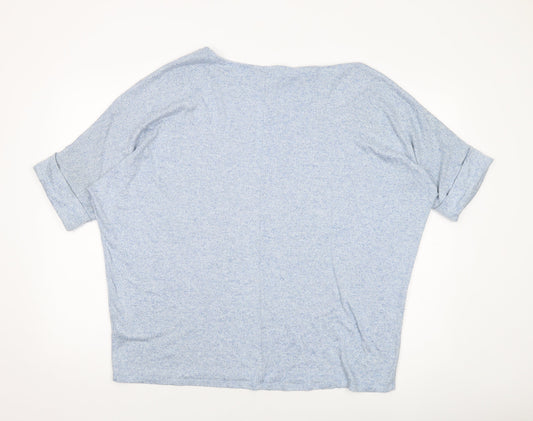 Womens UK Size 12 Apricot Blue Basic Blouse