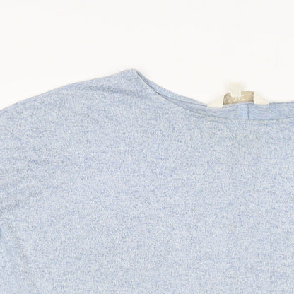 Womens UK Size 12 Apricot Blue Basic Blouse