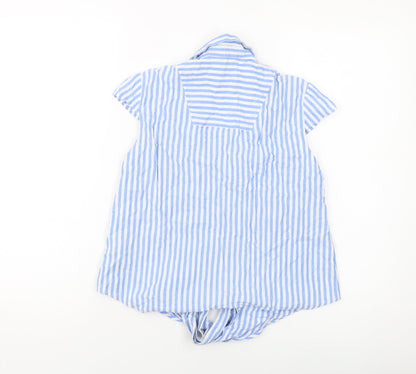 Womens UK Size 8 Esprit Blue Cropped Button-Up