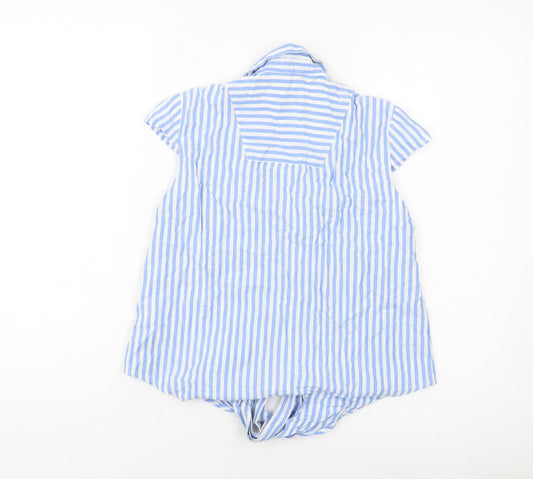 Womens UK Size 8 Esprit Blue Cropped Button-Up