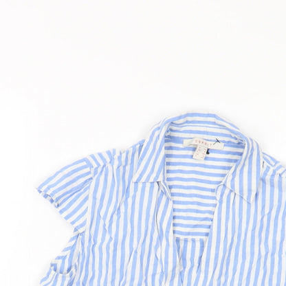 Womens UK Size 8 Esprit Blue Cropped Button-Up