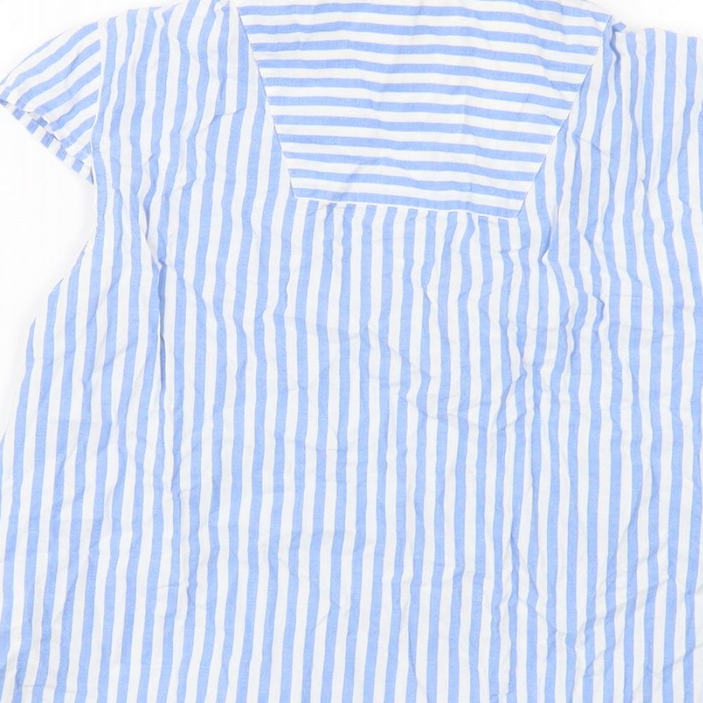 Womens UK Size 8 Esprit Blue Cropped Button-Up
