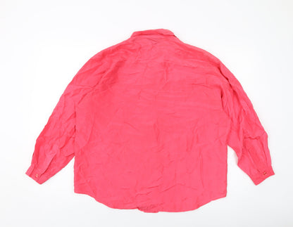 Womens UK Size M Debbie Morgan Pink Basic Button-Up